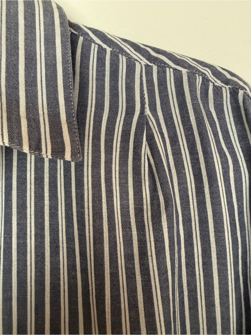 French Connection Women’s Blue and White Dolman-Sleeve Striped Shirt - Picture 4 of 10